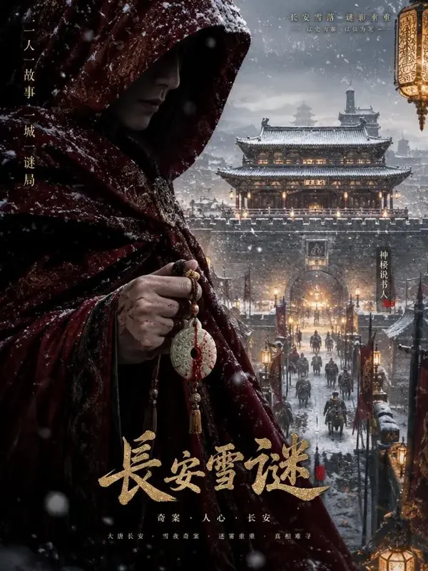 短剧《雪夜来客》海报，悬疑题材，56 集